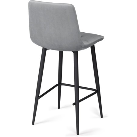 Baric stool for metal/velor, black/gray 43x42x93 cm-3