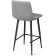 Baric stool for metal/velor, black/gray 43x42x93 cm