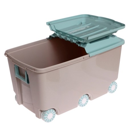 Box for toys on wheels, 66.5 l., 68.5 × 39.5 × 38.5 cm, color light-2