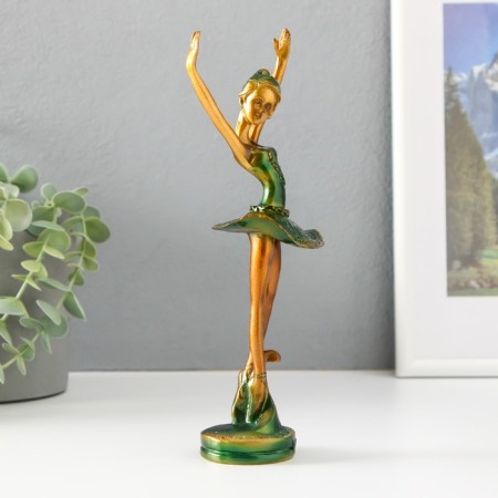 Polystone souvenir "Ballerina in a green pack" 22x8x6 cm-3