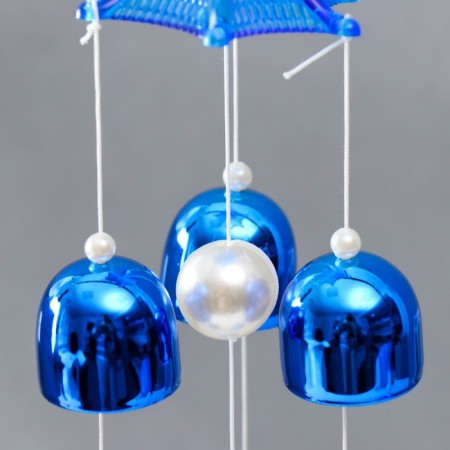 Wind Music Metal "Peacock" from the evil eye 7 bells 52x6 cm-3