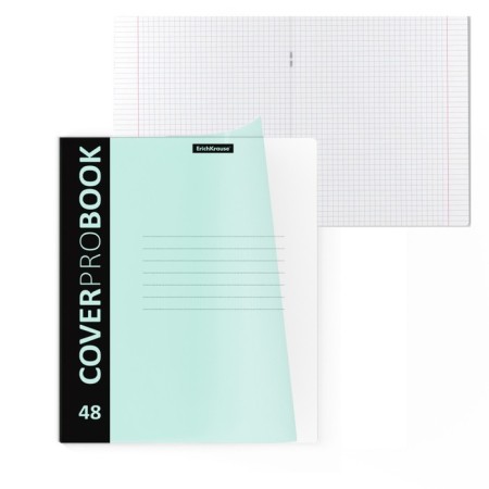 Notebook of 48 sheets in the Erichkrause CoverProbook Pastel, plastic cover, offset block, whiteness 100%, mint
