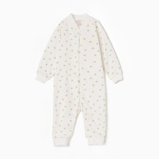 Details for children with open legs, beige color/hearts, height 74 cm
