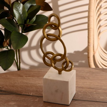 Abstraction "chain" aluminum, marble 36 cm-3