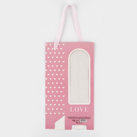 Package Pack for Flowers with a plastic window, love, pink, 30 x 12 x 8 cm-8