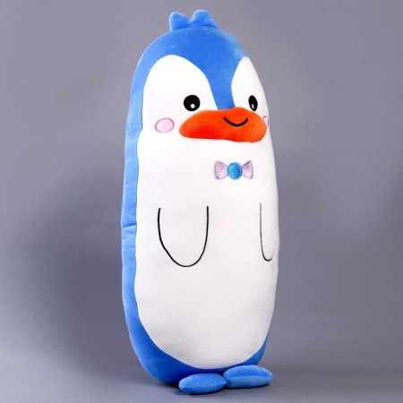 Soft toy-podushka "Penguin with a bow", 50 cm, white-blue color-1
