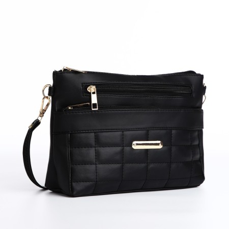 Bag Cross-Bodi with a zipper, black color-2