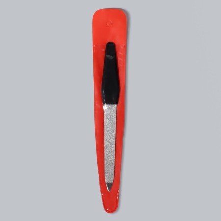 Metal file for nails, 12 cm, silver color/black-3