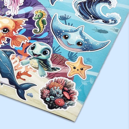 Paper children's stickers 10 x 22 cm, "ocean"-2