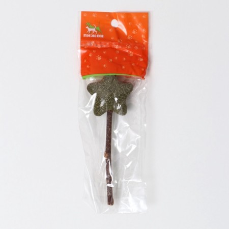 A toy for cats from cat mint "Star" on a wand made of Matathabi, 13.5 cm-4