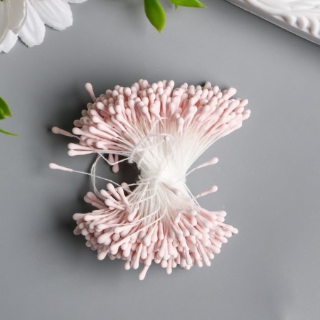 Stamens for flowers "drops matte pale pink" d = 1.5 mm set 400 pcs length 6 cm
