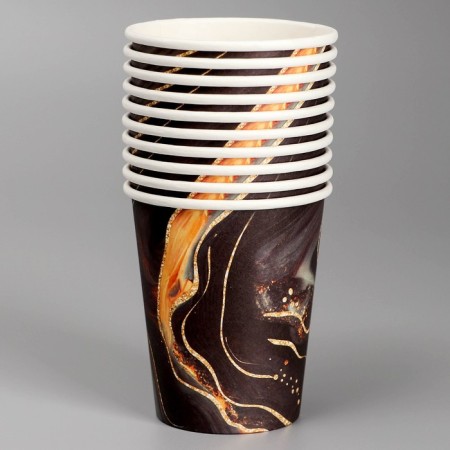 A single -single paper glass "marble", black, 250 ml-2