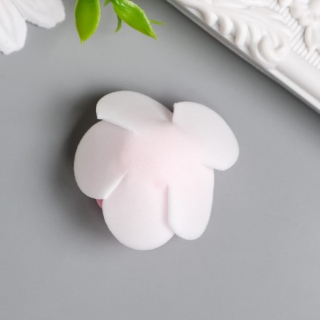 Decor for creativity "White rose with a bright pink middle" d = 3.5 cm-1