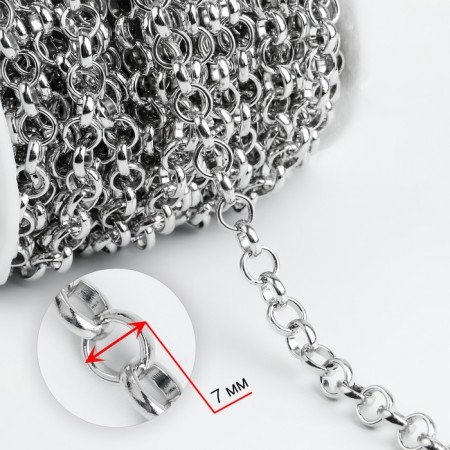 A chain for a bag, iron, d = 7 mm, 10 ± 0.5 m, silver color-1