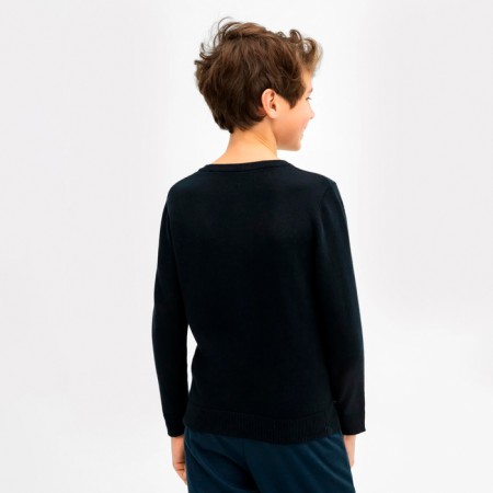 Jumper for a boy school, dark blue color, height 140 cm-2