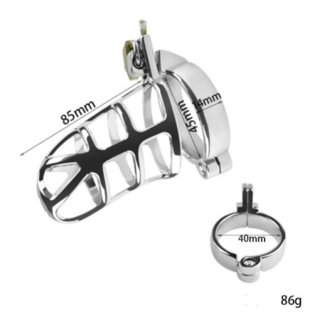 Belt of fidelity "Total cell No. 2", rings d = 4; 4.5; 5 cm, lock, key, metal-12