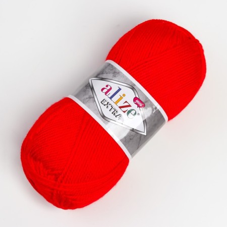 Extra yarn 100% acrylic 220m/100g (56 red)-1