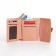 Women's wallet on the button, pink color