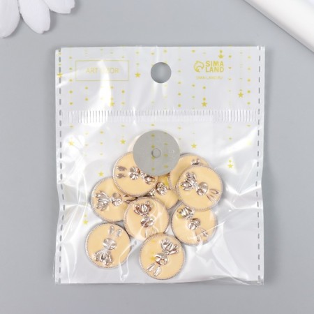Decor for creativity plastic "Bunny in a circle" yellow, gold 0.3x1.8x1.8 cm-3