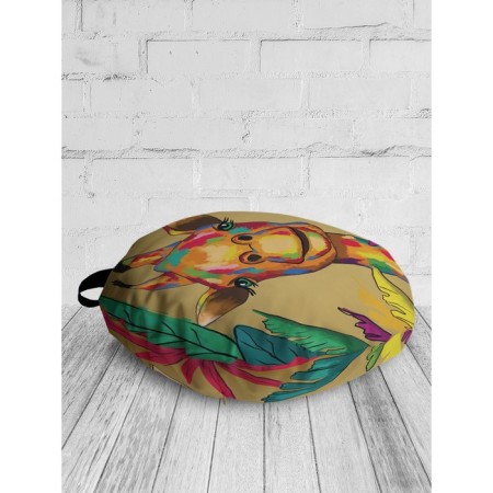 Pillow Siddle "Multi -colored giraffe", decorative, D = 52 cm-1