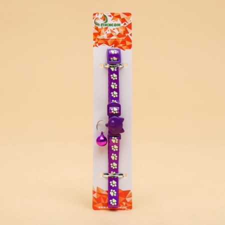 Fly collar "shower" luminous, with a bell, 30 x 1 cm, polyester, purple-5