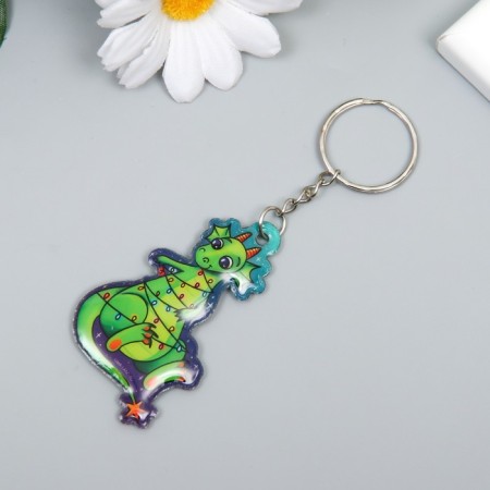 PVC keychain "Dragon with garland" soft 6x3.5 cm-1
