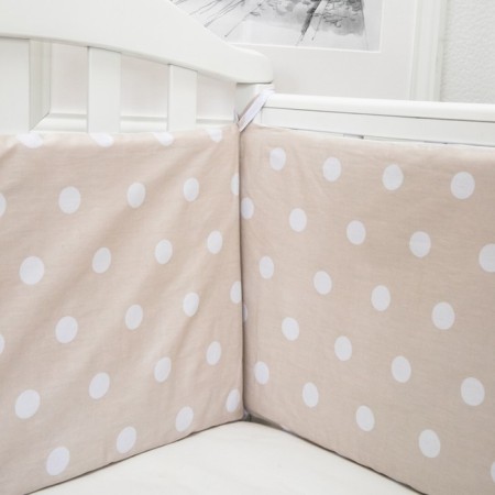 Board into the crib "peas", size 120x35 cm - 2 pcs, 60x35 cm - 2pcs, beige color-1