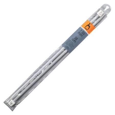 Knitting needles of straight lines 7.50 mm/35cm, plastic, 2 pcs