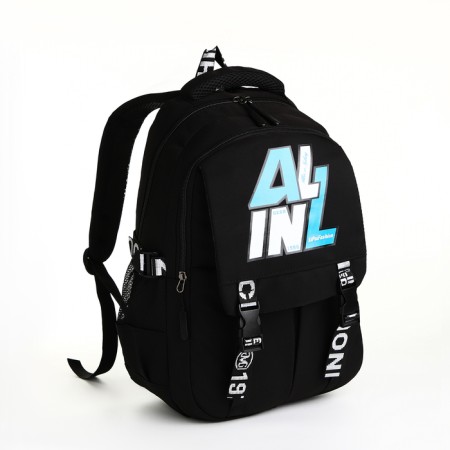 Youth backpack from lightning textiles, 5 pockets, black color-2