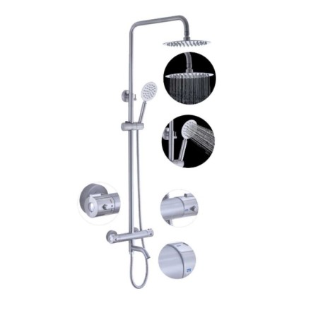 The shower system Fashun A52426, thermostat, pour 163 mm, tropical shower, satin