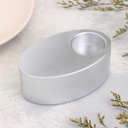 Cloth "narrow oval. Marble" from gypsum, 11.5x7x4cm, silver-1