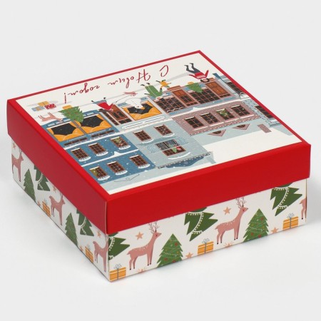 Box the national team "New Year's city", 17 x 17 x 7 cm, New Year-4