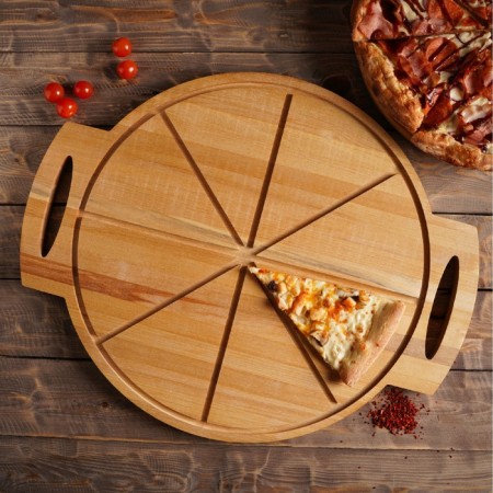 Pizza board with ADELICA handles "Italiano", 55 × 45 × 2 cm, birch, saturated with oil-2