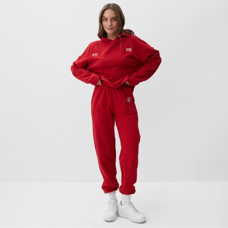 Women's costume (sweatshirt and trousers) Mist Punk with embroidery, p. 44-46, red