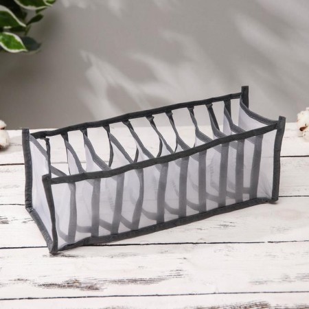 Organizer for storage of underwear "Pollen", 11 cells, 32 × 12 × 12 cm, color gray color-1