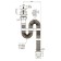 Hofrosiphon ORIO AS-3012, 1 1/2 "x40 mm, with a stainless grill d = 70 mm, l = 1000 mm, black