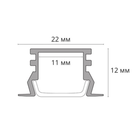 Profile for the ARTE LAMP Integration A221205R, 2.2x200x1.22 cm, gray-1