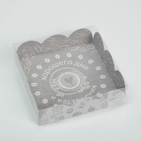 Cookie box, confectionery packaging with PVC lid, "goodies", 10.5 x 10.5 x 3 cm-2