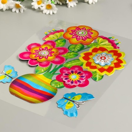 Stick Paper "Flowers in a vase" MIX 25x20 cm-2
