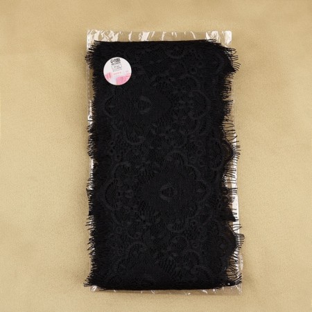 Lace cilia, 100 mm × 9 ± 0.5 m, in the bobin 3 pcs 3 m, black color-5
