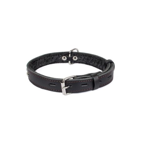Leather collar with a lining decorated "Zononic", Osh 25-52 x 2.5 cm, mix of flowers-9