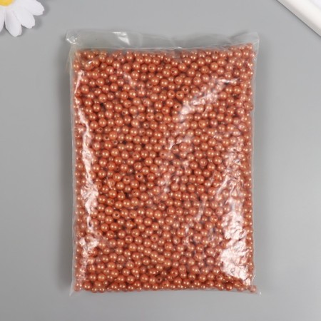 A set of beads "Pearls" D 6 mm, 250 gr, dark beige-2