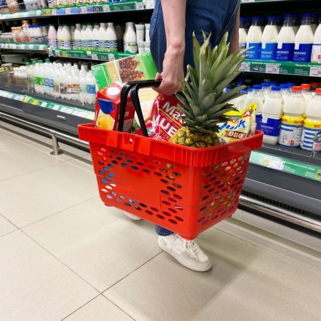 Basket plastic basket, 20 l, 2 plastic handles, red color-3