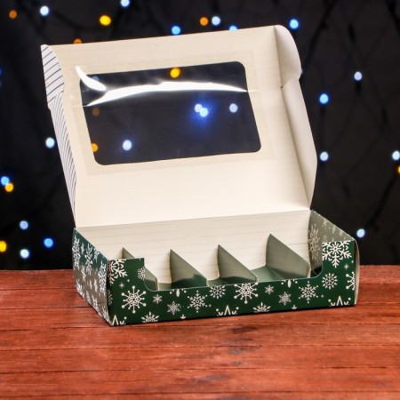 The box is folding, under 5 eclairs of the Happy New Year, 25.2 x 15 x 6.6 cm-4