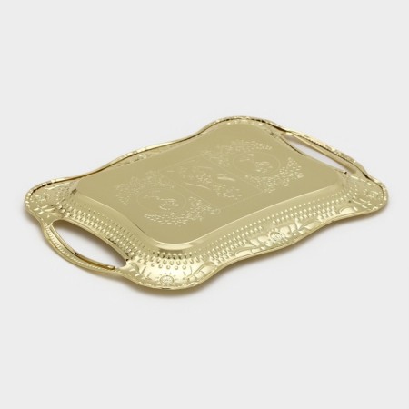 A stainless steel tray with handles “abundance. Gold ", 31 × 20 × 2 cm, gold color-2