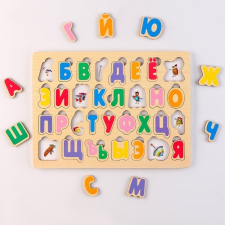 The game made of wood "Funny alphabet. Alphabet"-3