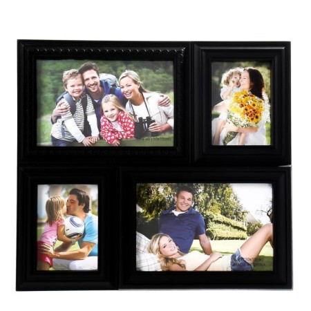 Photo frame plastic in 4 photos 10x15 cm, 7x10 cm "intrigue" black 27*24*2 cm-1