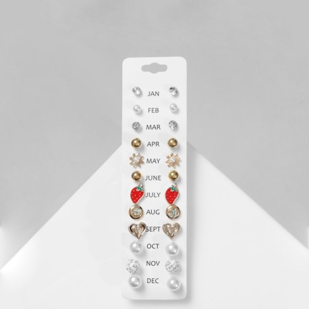 Pusets 12 pairs Onear, carefree, white-red color in gold-1