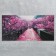 Carty clock is wall-mounted, on canvas, series: City, "Lilac foliage on the bridge" 40x76 cm
