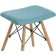 Stool Ben array of beech/metal/fabric, natural/blue 41x39x44 cm